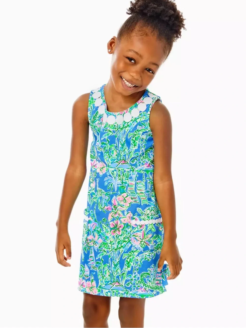 Lilly Pulitzer Little Lilly Shift Dress Beneath The Bougainvillea Boca Blue 6/7